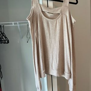 Day trip open shoulder sweater top